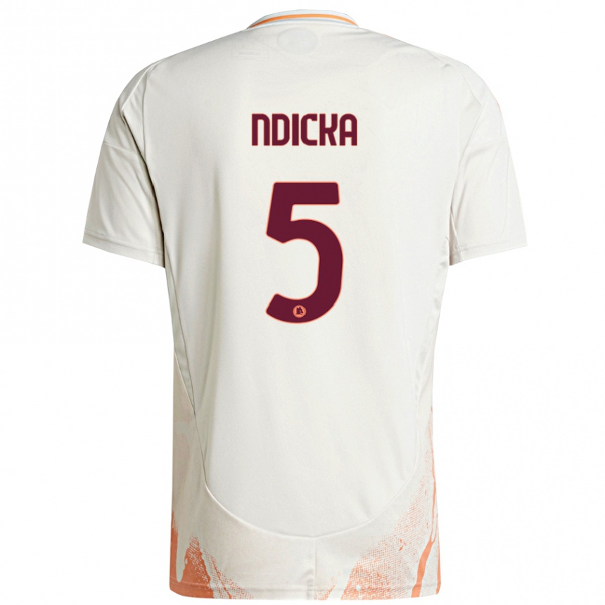 Niño Fútbol Camiseta Evan Ndicka #5 Crema Blanco Naranja 2ª Equipación 2024/25 México