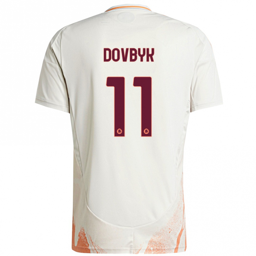 Niño Fútbol Camiseta Artem Dovbyk #11 Crema Blanco Naranja 2ª Equipación 2024/25 México