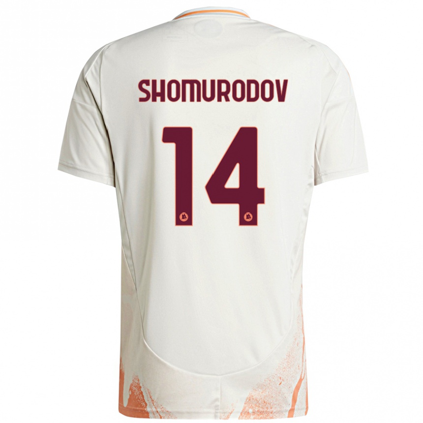 Niño Fútbol Camiseta Eldor Shomurodov #14 Crema Blanco Naranja 2ª Equipación 2024/25 México