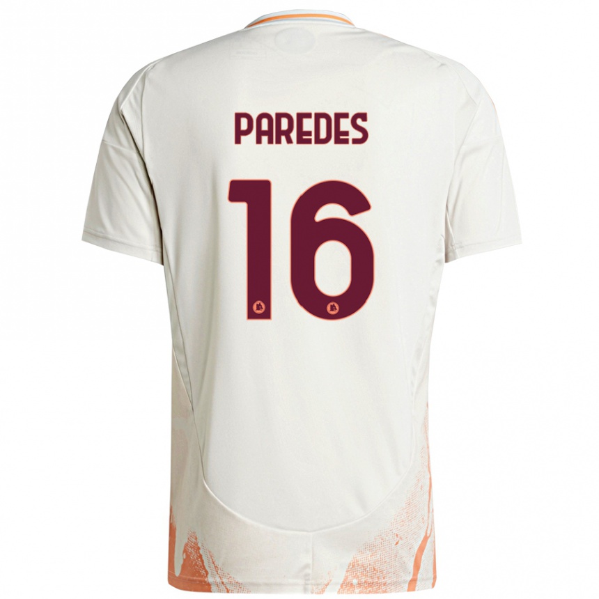 Niño Fútbol Camiseta Leandro Paredes #16 Crema Blanco Naranja 2ª Equipación 2024/25 México