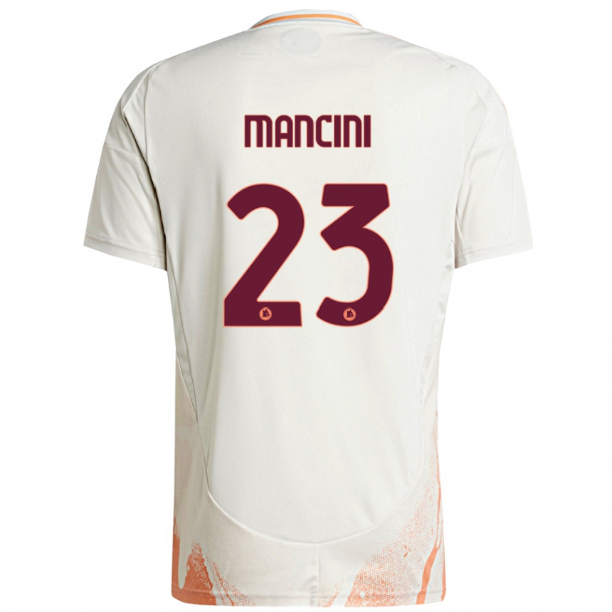 Niño Fútbol Camiseta Gianluca Mancini #23 Crema Blanco Naranja 2ª Equipación 2024/25 México