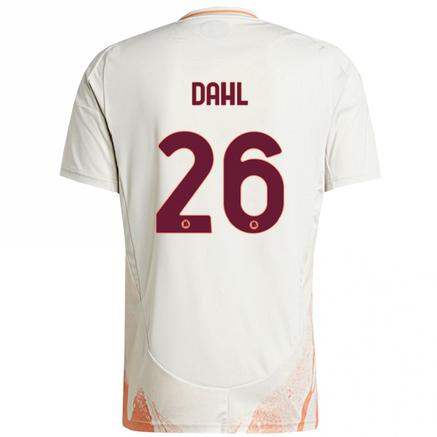 Niño Fútbol Camiseta Samuel Dahl #26 Crema Blanco Naranja 2ª Equipación 2024/25 México