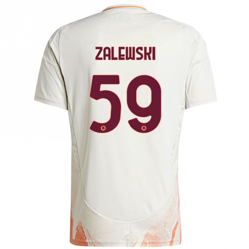 Niño Fútbol Camiseta Nicola Zalewski #59 Crema Blanco Naranja 2ª Equipación 2024/25 México