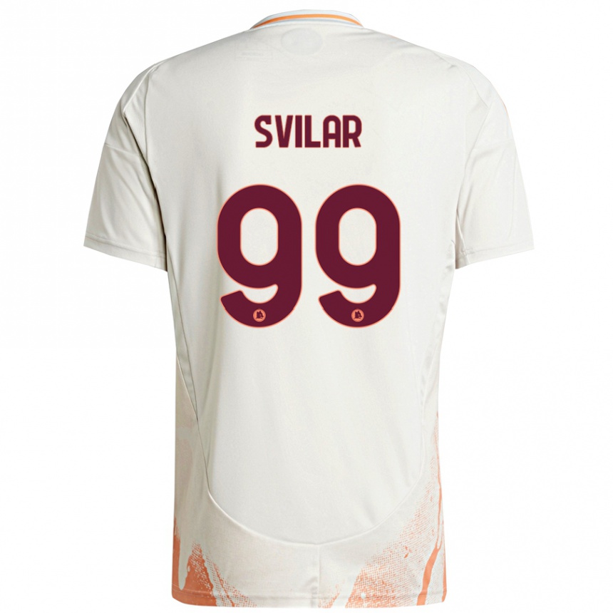 Niño Fútbol Camiseta Mile Svilar #99 Crema Blanco Naranja 2ª Equipación 2024/25 México