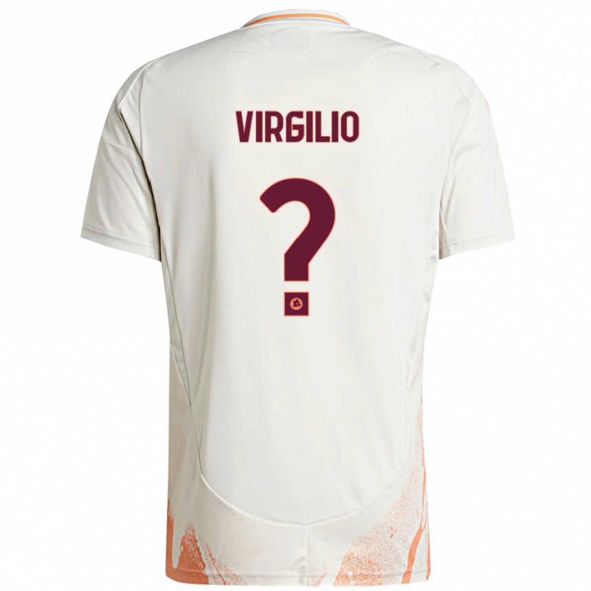 Niño Fútbol Camiseta Cristian Virgilio #0 Crema Blanco Naranja 2ª Equipación 2024/25 México