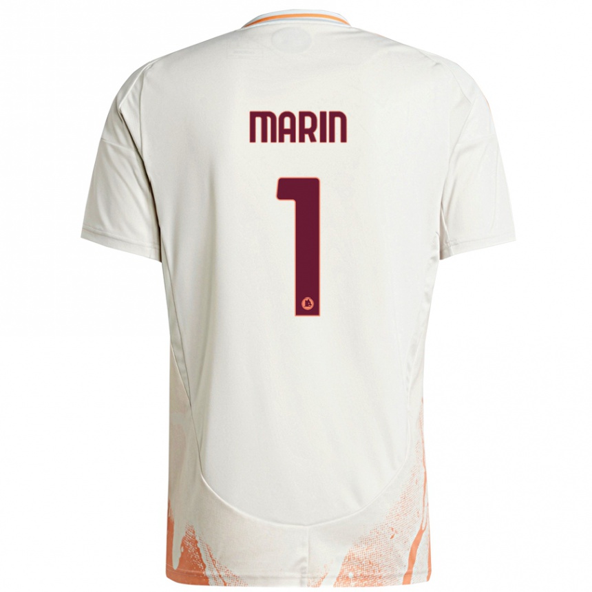 Niño Fútbol Camiseta Renato Marin #1 Crema Blanco Naranja 2ª Equipación 2024/25 México