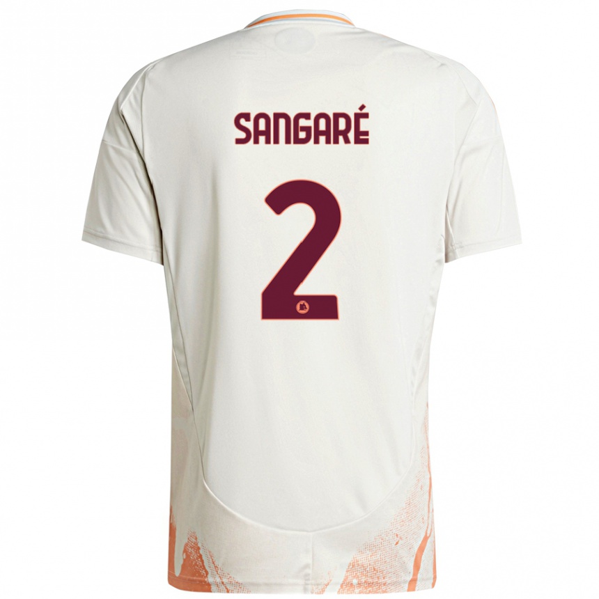 Niño Fútbol Camiseta Buba Sangaré #2 Crema Blanco Naranja 2ª Equipación 2024/25 México