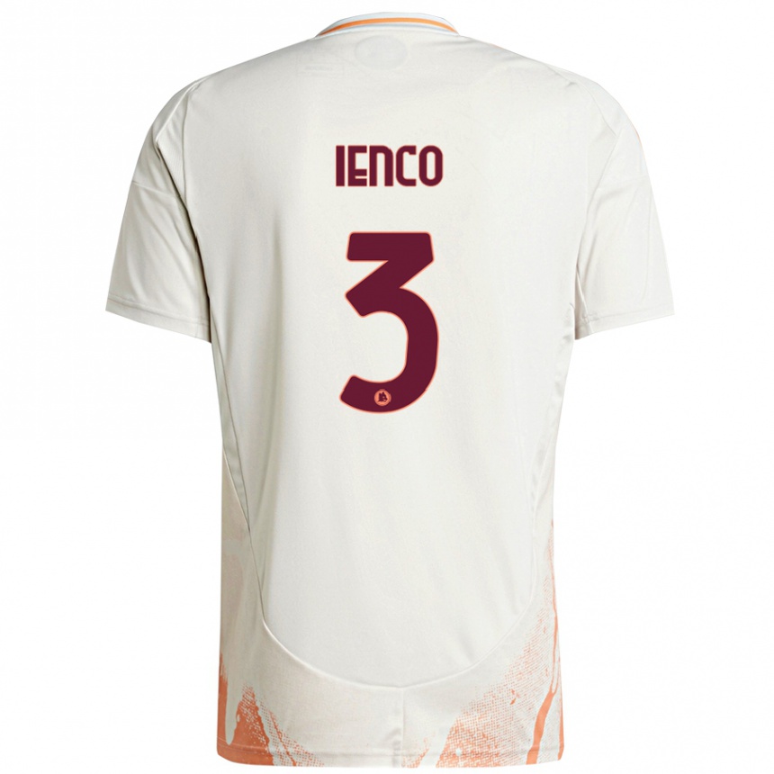 Niño Fútbol Camiseta Simone Ienco #3 Crema Blanco Naranja 2ª Equipación 2024/25 México