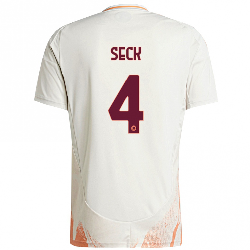 Niño Fútbol Camiseta Mohamed Seck #4 Crema Blanco Naranja 2ª Equipación 2024/25 México