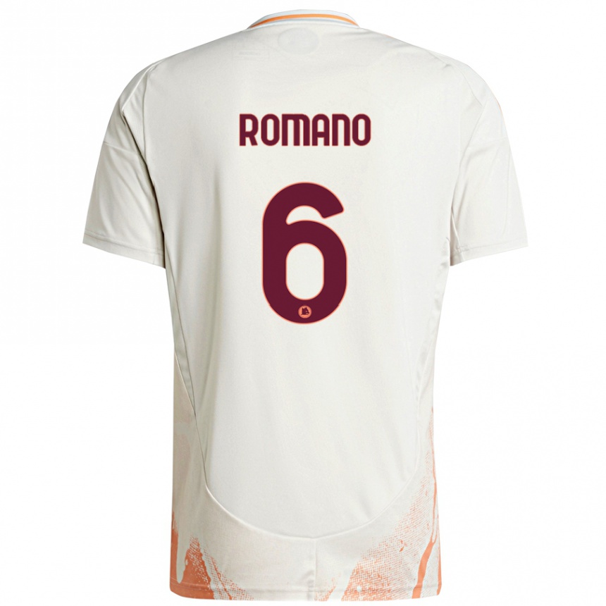 Niño Fútbol Camiseta Alessandro Romano #6 Crema Blanco Naranja 2ª Equipación 2024/25 México