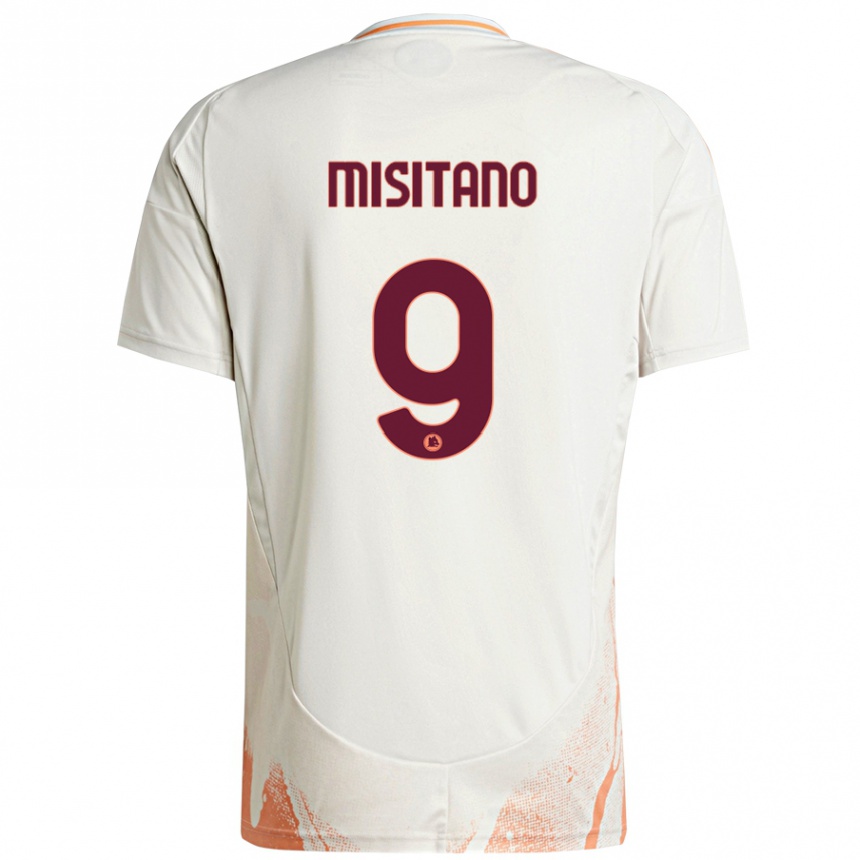 Niño Fútbol Camiseta Giulio Misitano #9 Crema Blanco Naranja 2ª Equipación 2024/25 México