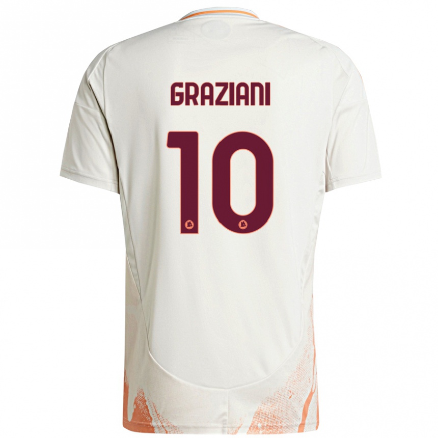 Niño Fútbol Camiseta Leonardo Graziani #10 Crema Blanco Naranja 2ª Equipación 2024/25 México