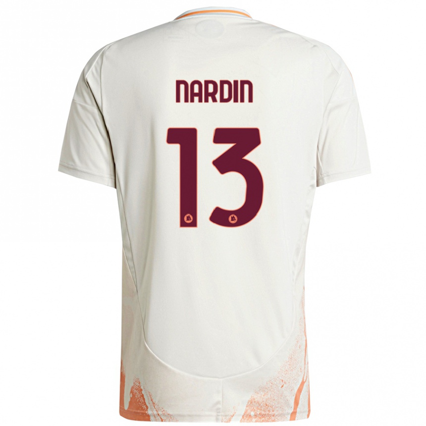 Niño Fútbol Camiseta Federico Nardin #13 Crema Blanco Naranja 2ª Equipación 2024/25 México