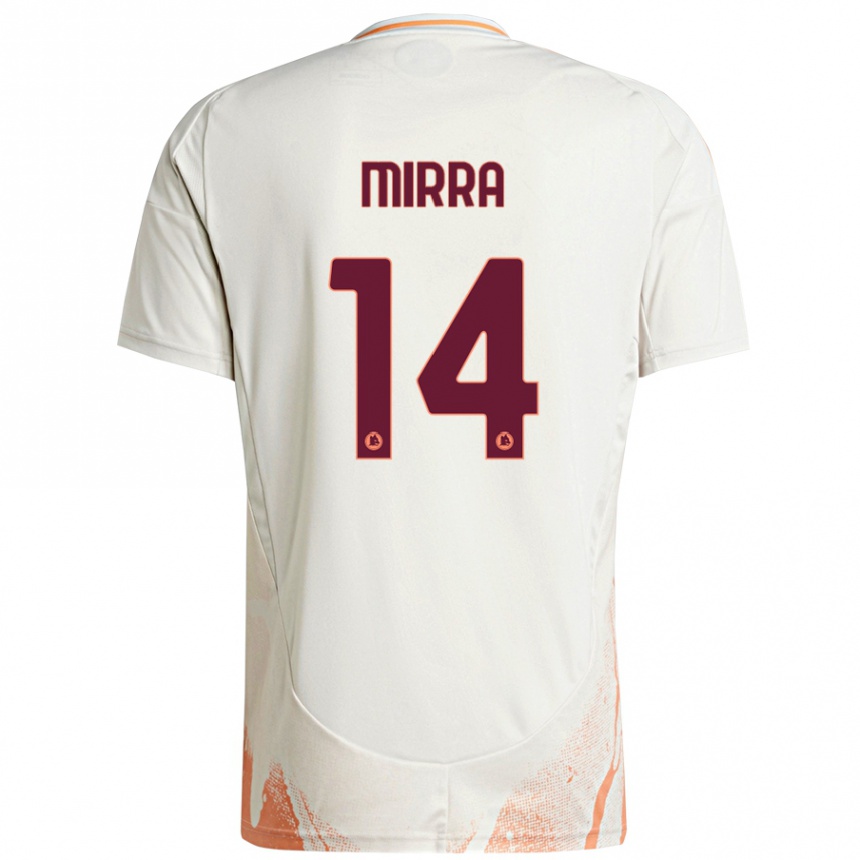 Niño Fútbol Camiseta Jacopo Mirra #14 Crema Blanco Naranja 2ª Equipación 2024/25 México