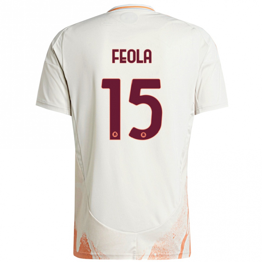 Niño Fútbol Camiseta William Feola #15 Crema Blanco Naranja 2ª Equipación 2024/25 México