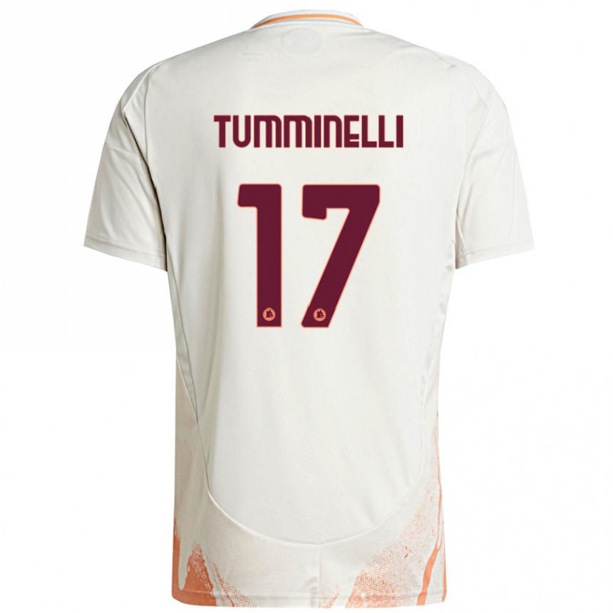 Niño Fútbol Camiseta Gianmarco Tumminelli #17 Crema Blanco Naranja 2ª Equipación 2024/25 México