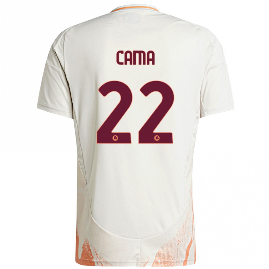 Niño Fútbol Camiseta Cristian Cama #22 Crema Blanco Naranja 2ª Equipación 2024/25 México