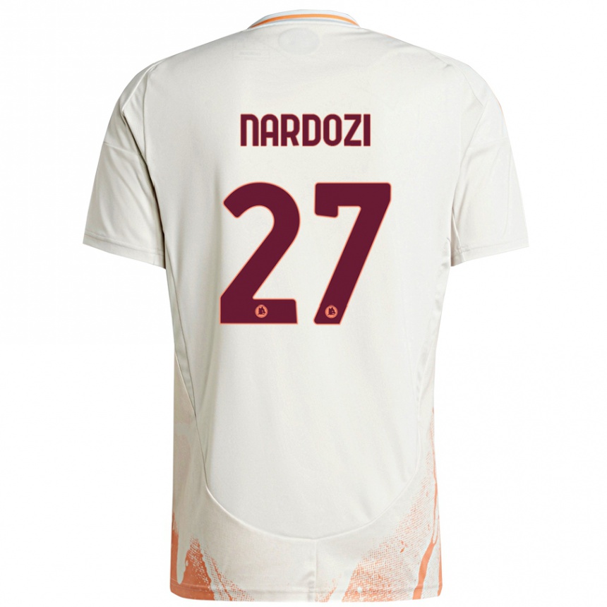 Niño Fútbol Camiseta Manuel Nardozi #27 Crema Blanco Naranja 2ª Equipación 2024/25 México