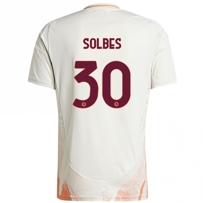 Niño Fútbol Camiseta Ricardo Solbes #30 Crema Blanco Naranja 2ª Equipación 2024/25 México