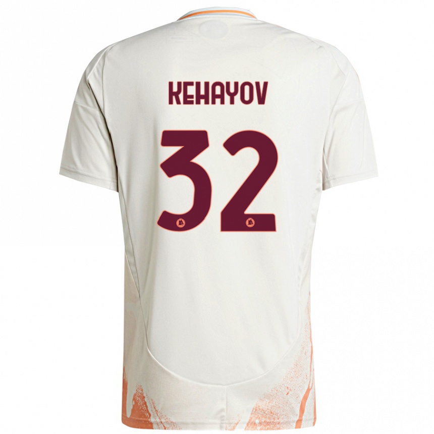 Niño Fútbol Camiseta Atanas Kehayov #32 Crema Blanco Naranja 2ª Equipación 2024/25 México