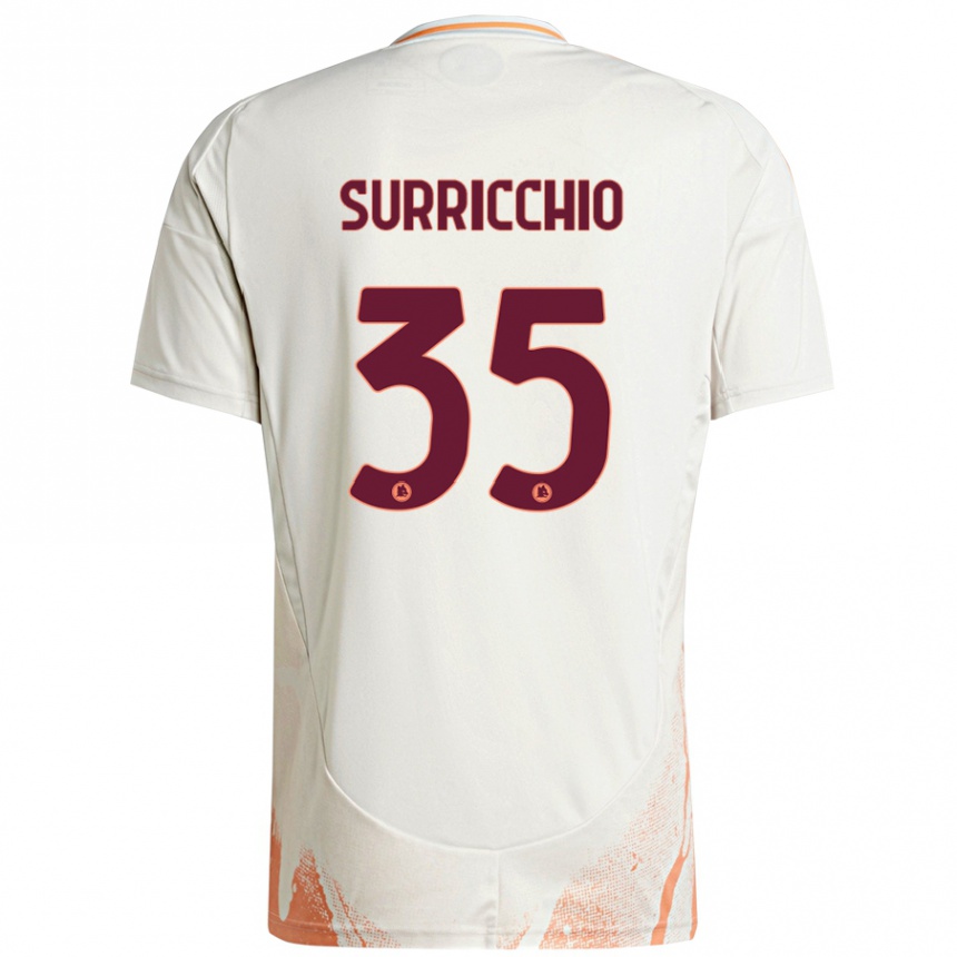 Niño Fútbol Camiseta Jacopo Surricchio #35 Crema Blanco Naranja 2ª Equipación 2024/25 México