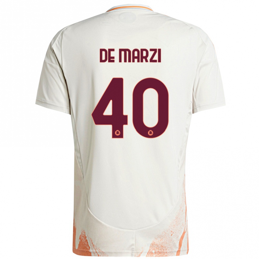 Niño Fútbol Camiseta Giorgio De Marzi #40 Crema Blanco Naranja 2ª Equipación 2024/25 México