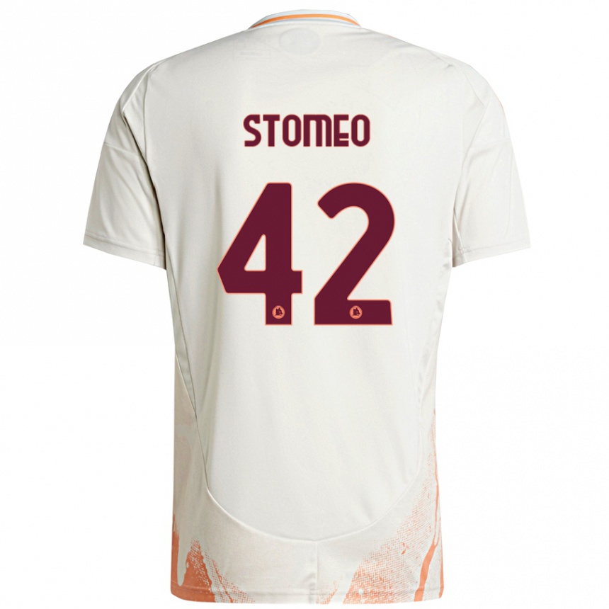 Niño Fútbol Camiseta Giorgio Stomeo #42 Crema Blanco Naranja 2ª Equipación 2024/25 México