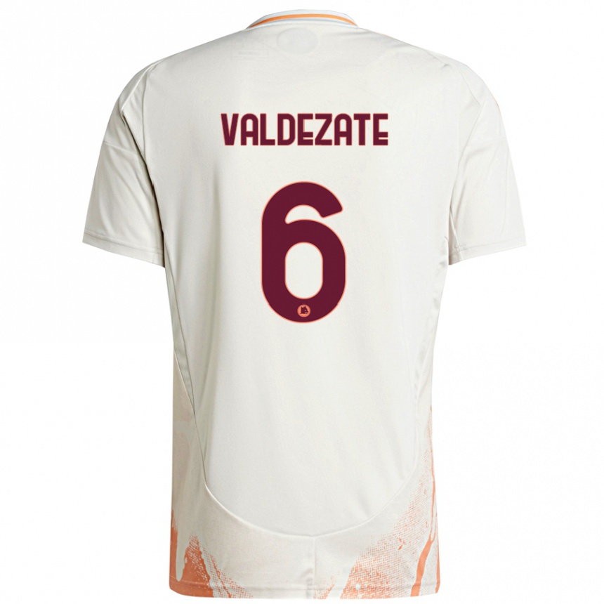 Niño Fútbol Camiseta Oihane Valdezate #6 Crema Blanco Naranja 2ª Equipación 2024/25 México