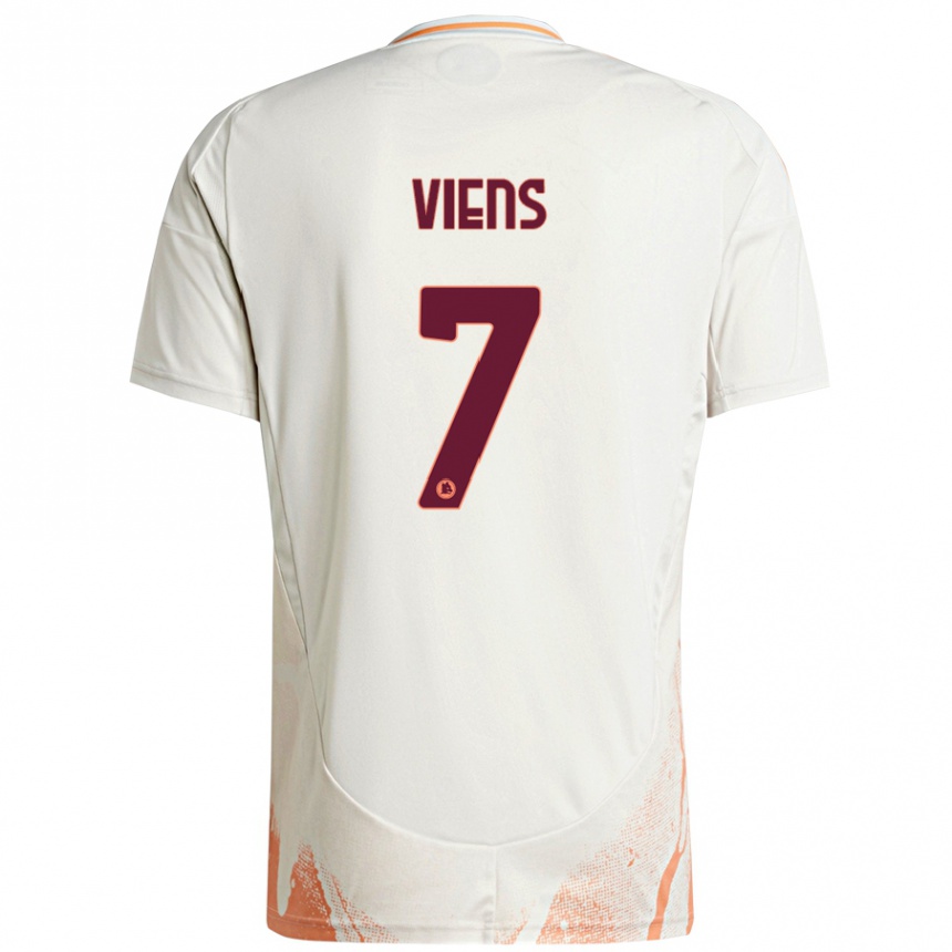 Niño Fútbol Camiseta Evelyne Viens #7 Crema Blanco Naranja 2ª Equipación 2024/25 México