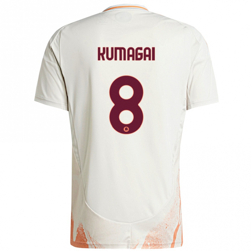 Niño Fútbol Camiseta Saki Kumagai #8 Crema Blanco Naranja 2ª Equipación 2024/25 México