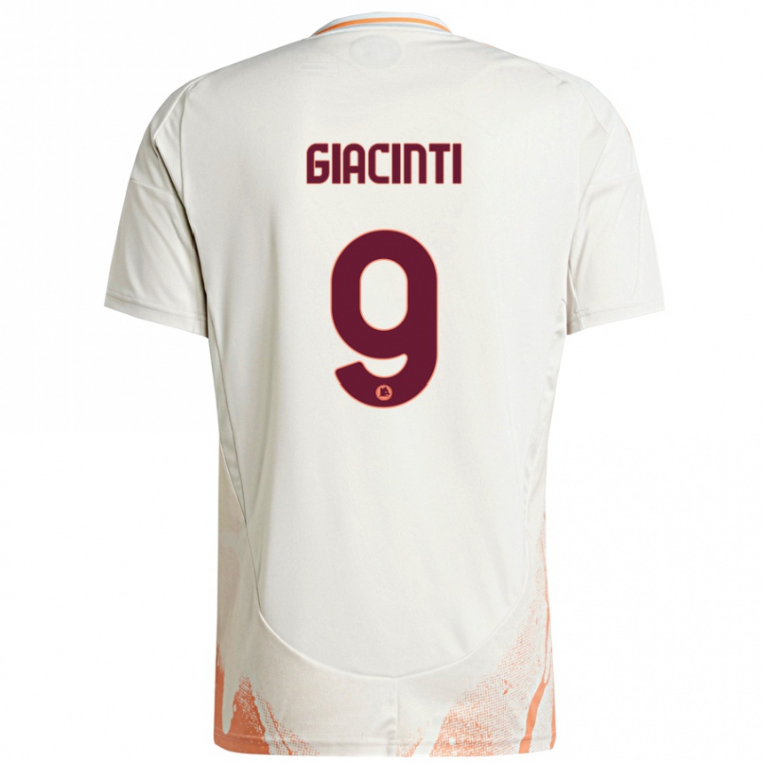 Niño Fútbol Camiseta Valentina Giacinti #9 Crema Blanco Naranja 2ª Equipación 2024/25 México