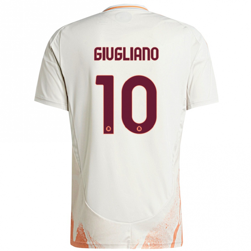 Niño Fútbol Camiseta Manuela Giugliano #10 Crema Blanco Naranja 2ª Equipación 2024/25 México