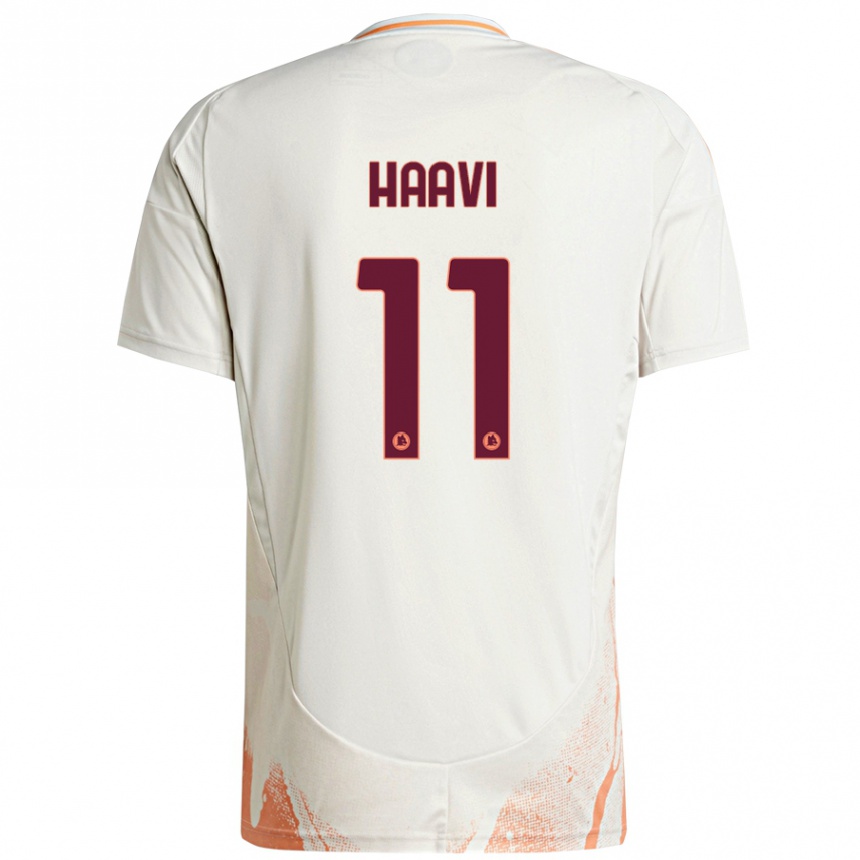 Niño Fútbol Camiseta Emilie Haavi #11 Crema Blanco Naranja 2ª Equipación 2024/25 México