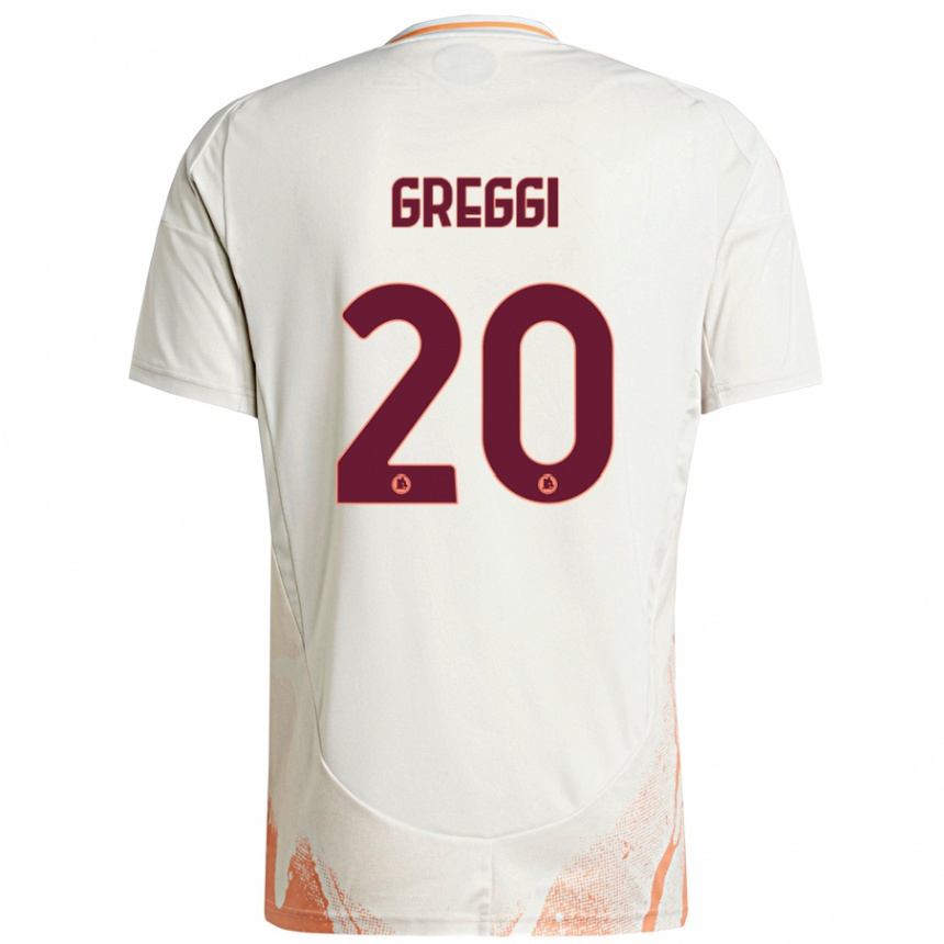 Niño Fútbol Camiseta Giada Greggi #20 Crema Blanco Naranja 2ª Equipación 2024/25 México