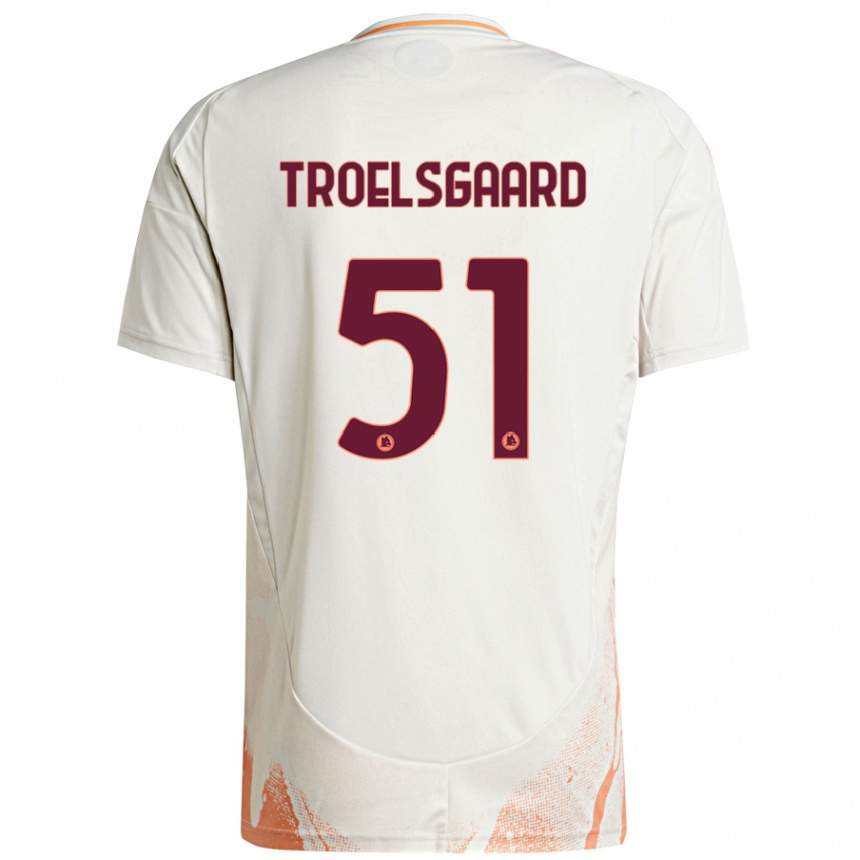 Niño Fútbol Camiseta Sanne Troelsgaard #51 Crema Blanco Naranja 2ª Equipación 2024/25 México