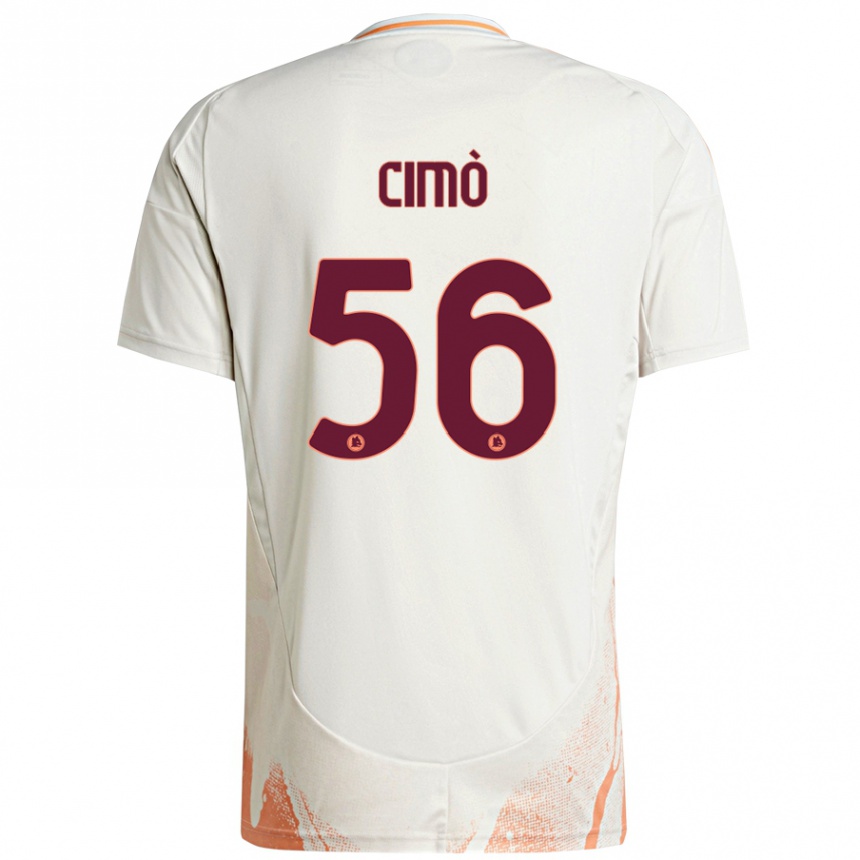 Niño Fútbol Camiseta Giada Cimò #56 Crema Blanco Naranja 2ª Equipación 2024/25 México