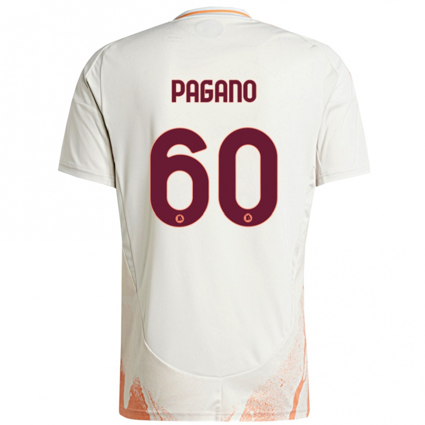 Niño Fútbol Camiseta Riccardo Pagano #60 Crema Blanco Naranja 2ª Equipación 2024/25 México