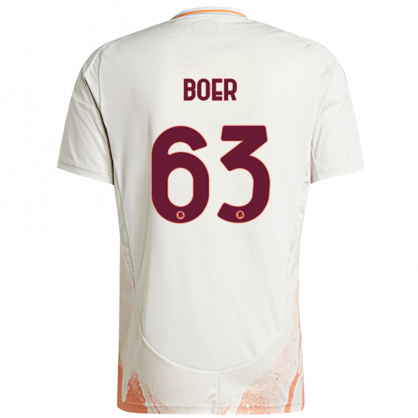 Niño Fútbol Camiseta Pietro Boer #63 Crema Blanco Naranja 2ª Equipación 2024/25 México