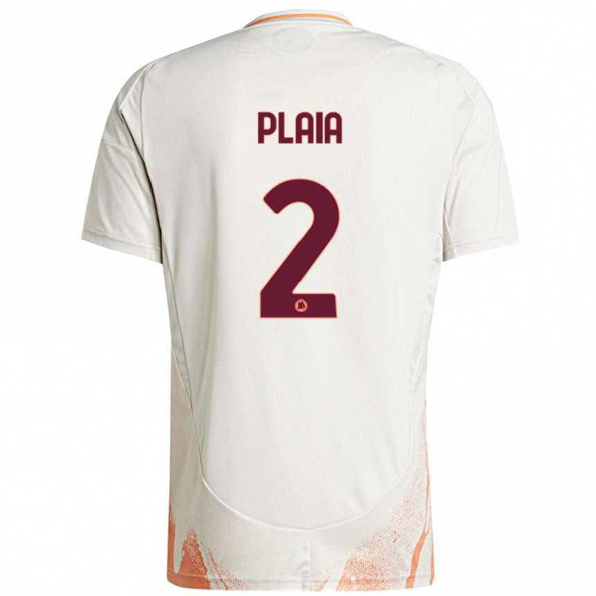 Niño Fútbol Camiseta Matteo Plaia #2 Crema Blanco Naranja 2ª Equipación 2024/25 México