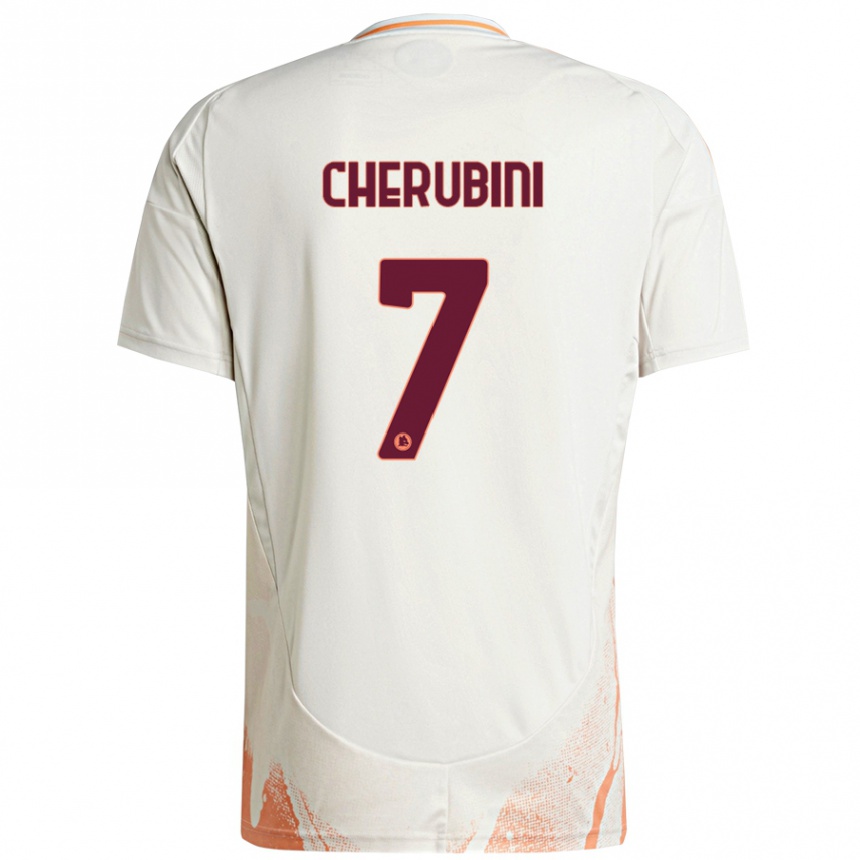 Niño Fútbol Camiseta Luigi Cherubini #7 Crema Blanco Naranja 2ª Equipación 2024/25 México