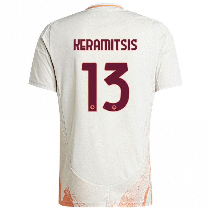 Niño Fútbol Camiseta Dimitrios Keramitsis #13 Crema Blanco Naranja 2ª Equipación 2024/25 México