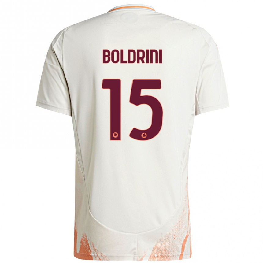 Niño Fútbol Camiseta Mattia Boldrini #15 Crema Blanco Naranja 2ª Equipación 2024/25 México