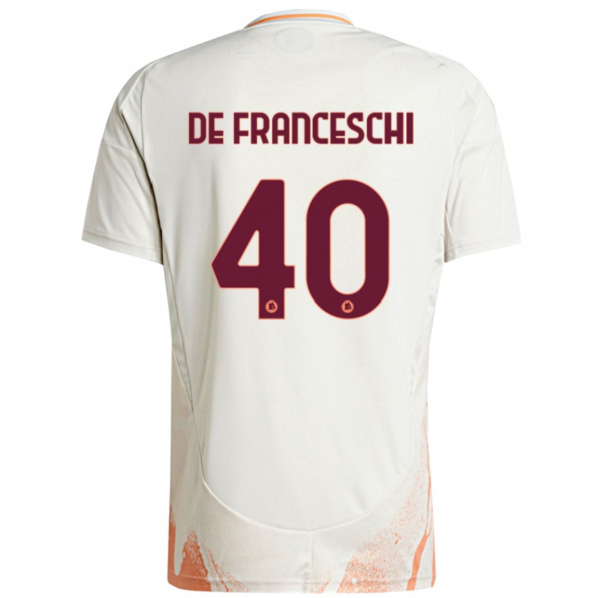 Niño Fútbol Camiseta Leonardo De Franceschi #40 Crema Blanco Naranja 2ª Equipación 2024/25 México