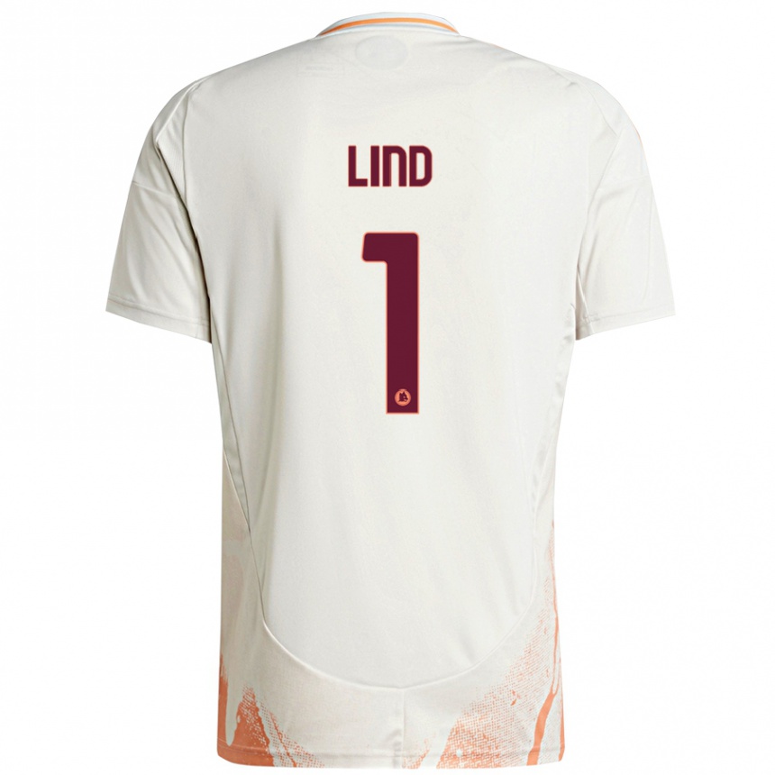 Niño Fútbol Camiseta Emma Lind #1 Crema Blanco Naranja 2ª Equipación 2024/25 México