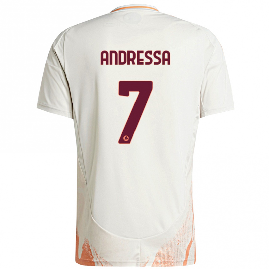 Niño Fútbol Camiseta Andressa #7 Crema Blanco Naranja 2ª Equipación 2024/25 México