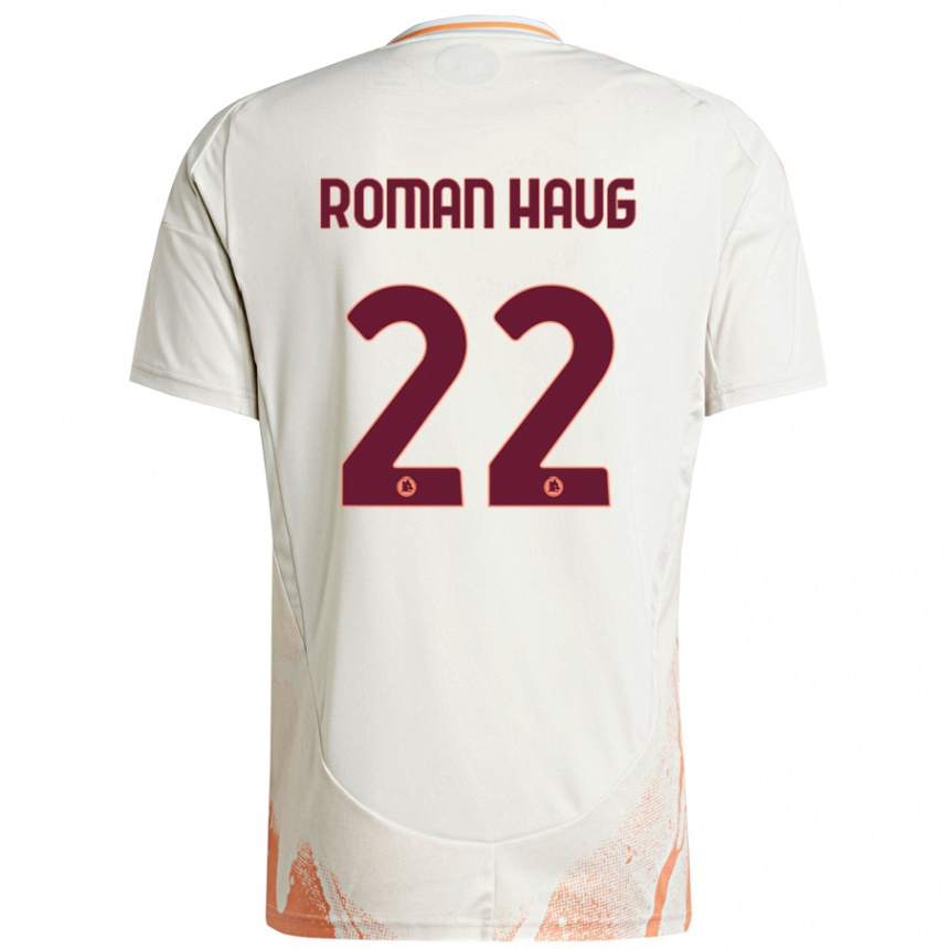 Niño Fútbol Camiseta Sophie Roman Haug #22 Crema Blanco Naranja 2ª Equipación 2024/25 México