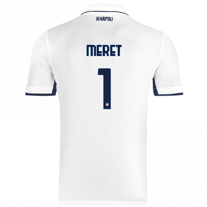 Niño Fútbol Camiseta Alex Meret #1 Blanco Azul Real 2ª Equipación 2024/25 México