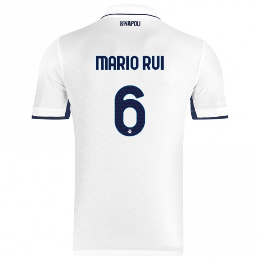 Niño Fútbol Camiseta Mario Rui #6 Blanco Azul Real 2ª Equipación 2024/25 México