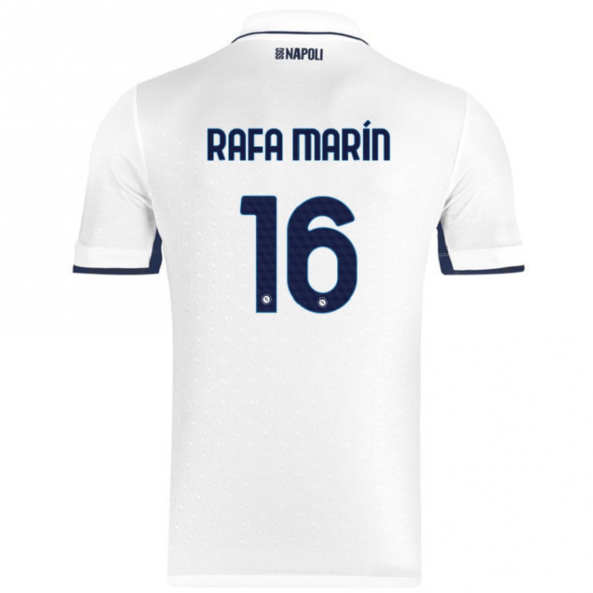 Niño Fútbol Camiseta Rafa Marín #16 Blanco Azul Real 2ª Equipación 2024/25 México