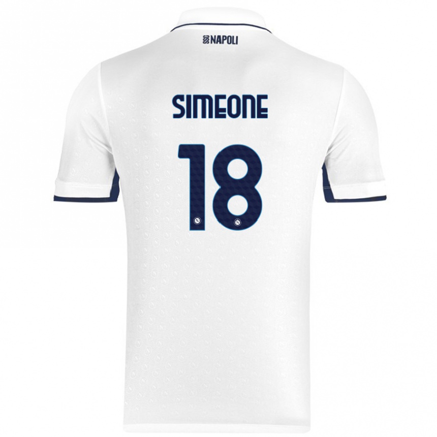 Niño Fútbol Camiseta Giovanni Simeone #18 Blanco Azul Real 2ª Equipación 2024/25 México